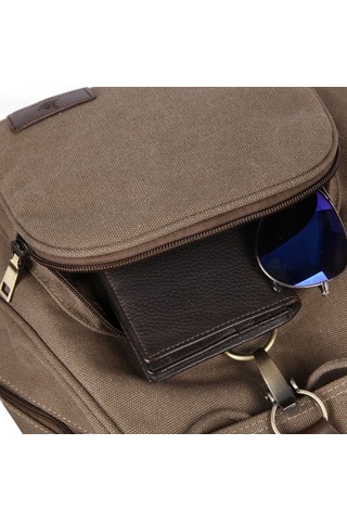 Novahub Kadın Kanvas Öğrenci Laptop Çantası Sırt Çantası Haki Haki