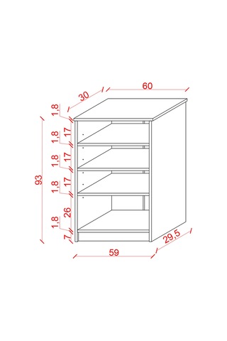 Asra Trend 4 Katlı Açık Raflı Ayakkabılık A-31 %100 MDF Modern Bot Uyumlu Düzenleyici Kül Gri