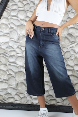 St.poll Unisex Baggy Şortolon Mavi