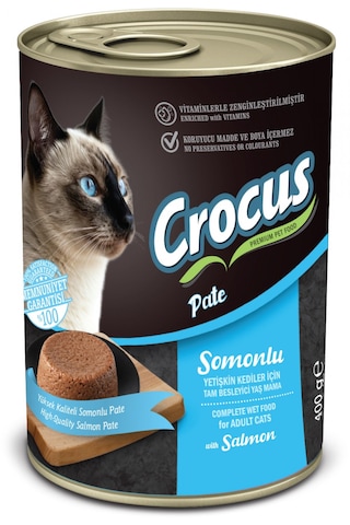 Crocus Yetişkin Kedi Somonlu Pate Yaş Mama 400 G Crocus Yetişkin Kedi Somonlu Pate Yaş Mama 400 G