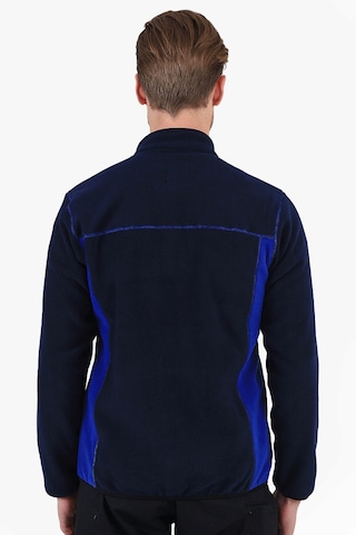 Çift Renkli Polar Ceket Lacivert - Saks Mavi