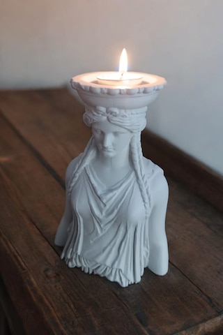 Dekoratif Masa Üstü Karyadit Kızı Hediyeli Bacasız Şömine Beyaz