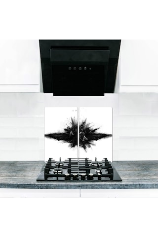 Cam Ocak Koruyucu ve Kesim Tablası Kara Duman 60Cm X 52Cm 2 Pa