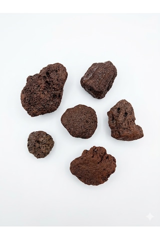 Turuncu Lava Kayası 5 Adet 5-9 Cm Akvaryum Taşı Dekor Süsü Bahçe Peyzaj Kayası