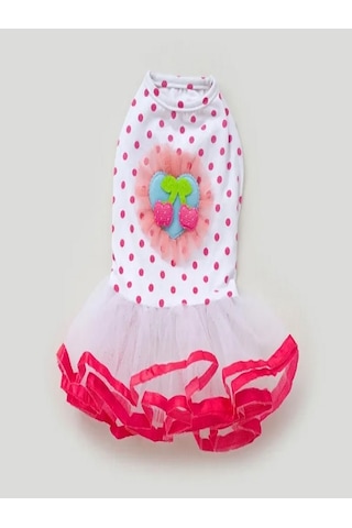 Patici Miss Pembe Çilek Tütülü Kedi Köpek Elbisesi
