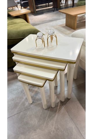 4lü Bohem Zigon Sehpa Gold Bej