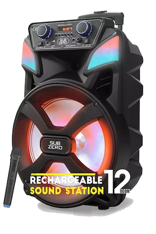 Bluetooth Hoparlör Speaker Karaoke Mikrofonlu Süper Bas Hoparlör 2x30w Büyük Boy Tekerlekli 5400mah