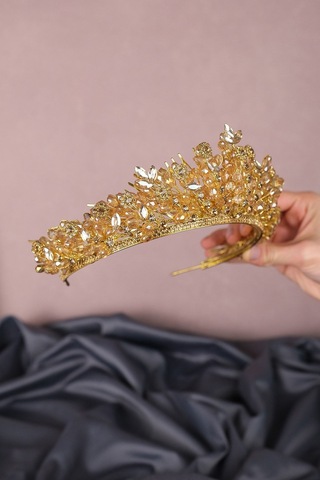 FdayAksesuar En Güzel Gelinlere Özel Akbahar Kristal Boncuklu Gelin Kına Tacı FRDY31656