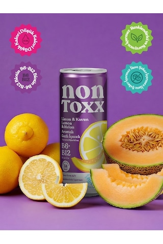 Nontoxx Limon & Kavun Aromalı, Sirkeli, Gazlı İçecek 250 Ml