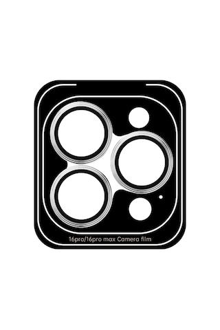 Apple Uyumlu iPhone  14-15-16-17 Pro/ Promax Pure Serisi Temperli Kamera Ve Lens Koruyucu Gümüş Gümüş