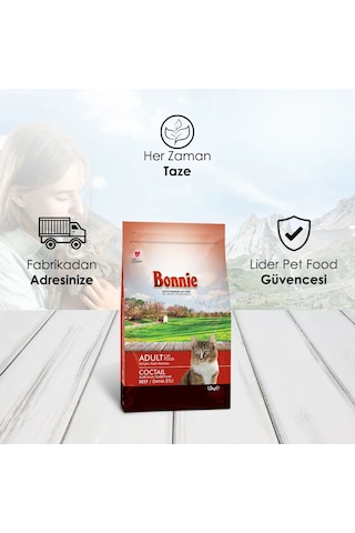 Bonnie Renkli Taneli Dana Etli Yetişkin Kedi Maması 1,5 Kg X 2 Adet