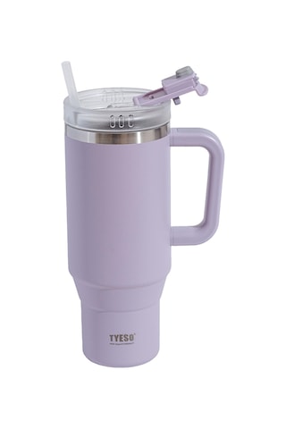 Tyeso Qq Termos Sızdırmaz Pipetli Çift Duvarlı Vakumlu 1200ml Lila