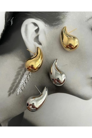 Silver Bottega Damla Küpe Çok Renkli