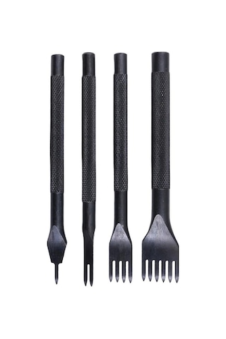 Trendooze Zımbalar Seti Sanatları Punch Prong El Dikiş Deri Delik Aracı Adet 6 4 4 3mm 2 1 Ap