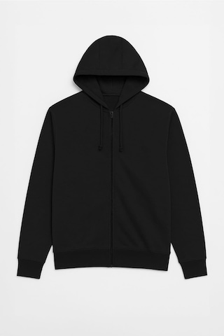 Markapia Erkek Fermuarlı Kapüşonlu İçi Polarlı Sweatshirt Siyah