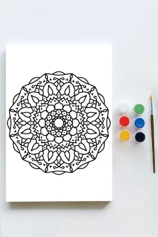 Mandala Tuval Kanvas Tablo Boyama Hobi Seti 12 50x70cm -