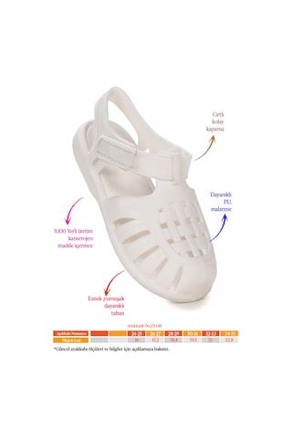 Fina Günlük Deniz Havuz Plaj Kız Çocuk Sandalet Ayakkabı Kırmızı