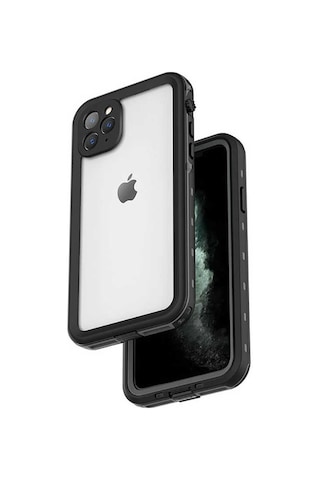 Goocamp Apple iPhone 12 Pro Max Uyumlu 1-1 Su Geçirmez Kılıf-siyah Siyah