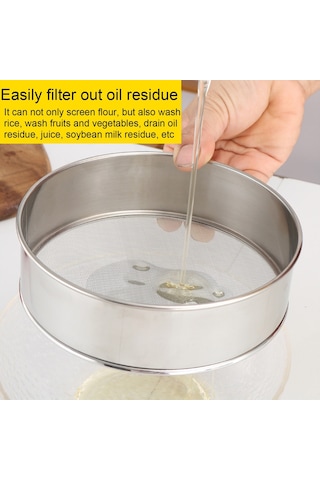 Skycity Paslanmaz Çelik Un Eleği 25cm - İnce Ağızlı, Pas Koruyucu, Hamur Pişirme, Meyve Sebze Yıkama İçin Diğer
