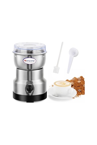 Mini Baharat Kahve Öğütücü Elektrikli 10s Hızlı Öğütücü Çok İşlevli Parçalama Makinesi Kuru Tahıl Değirmeni Baharat Tohumları Pirinç Çekirdeği Çeşniler İçin Gümüş, 110v Siyah