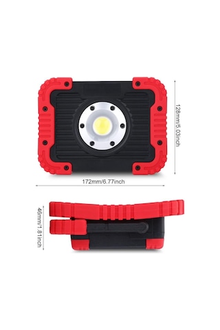 Watton 750 Lümen Şarjlı Ve Powerbanklı Projektör El Feneri Kırmızı - Siyah