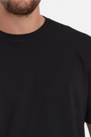 Zenna Tarz Erkek 24/1 Düz A Kalite Oversize T-shirt - Siyah