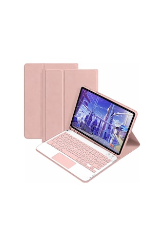 Microcase Samsung Uyumlu Galaxy Tab A11 Plus 11 İnch Tablet İçin Bluetooth Touchpad Klavye + Standlı Kılıf - Bkk5