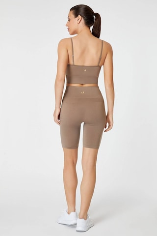 Jerf Vella Yüksek Bel Konfor Biker Tayt Kahve
