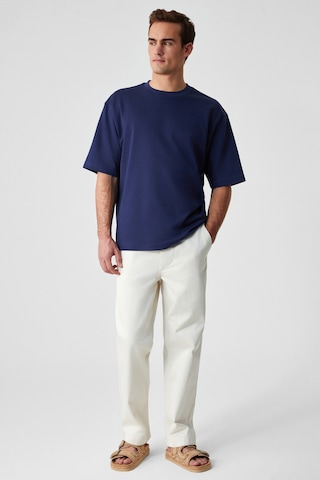 Grimelange Dazmann Erkek Oversize Fit Bisiklet Yaka Kısa Kollu %100 Organik Pamuk Lacivert T-shirt Lacivert