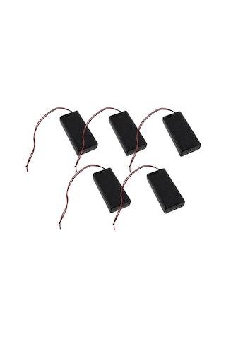 Kapaklı Anahtarlı Kablolu 2 Li Pil Yuvası Aa Pil İçin 5 Adet