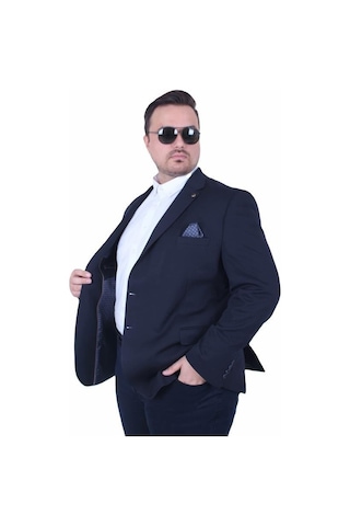 Starbattal Erkek Büyük Beden 4 Drop Blazer Zaha Ceket 500603 Lacıvert Lacivert