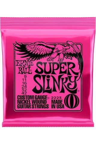 Vkemall Ernie Ball 2223 Süper Slinky Nikel Sarılı Elektrik Gitar Telleri 9-42 Çok Renkli