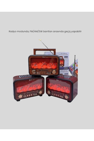 Alev - 632 - Işığı Efektli Solar Bluetooth Hoparlör Radyo Destekli - Glblseme - Tnabilir Model