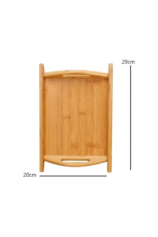 Sones Bambu Binaural Çay Seti Tepsi Ekmek Sergileme Tepsisi, Boyut: 29x20cm Diğer