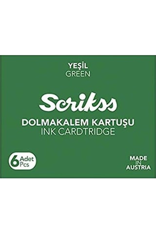 Scrikss Dolma Kalem Kartuşu 6'Lı Yeşil