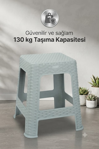 Hasır Büyük Boy Sağlam Kaliteli Kalın Tabure Gri-ma109 1 Adet