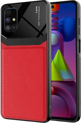 Samsung Galaxy Uyumlu M51 Kilif Lens Deri Görünümlü Tpu Kapak 474337972