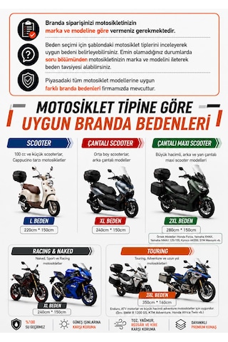 Su Geçirmez Premium Motosiklet Branda 450cc Altı Motorlar Lastikli Taşıma Çantalı Motorsiklet Çadırı Gri