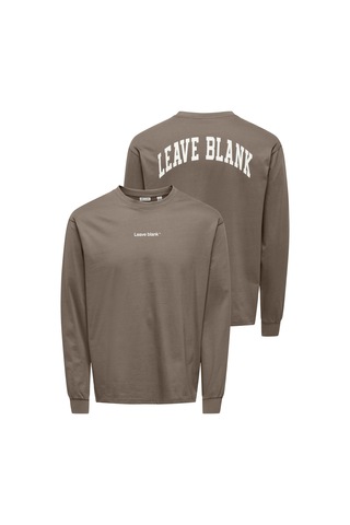 Only & Sons Onsfred Life Rlx Ls Varsity Tee Erkek Sweatshirt 22039026 Kahverengi