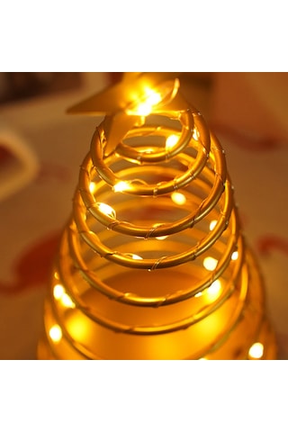 Mufunye Demir Spiral Yıldız Şekilli Noel Dekorasyon Lambası, Islak Beyaz Işık, Oda Aydınlatma Ve Zırhlı Vitrin Aletleri Pil Dahil Değil Diğer