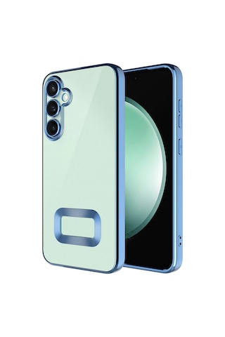 Galaxy A16 Uyumlu Kılıf Kamera Korumalı Logo Gösteren Zore Omega Kapak-mavi Mavi
