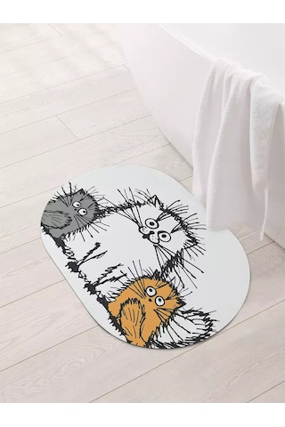 Joyarty Banyo Ve Tuvalet Paspası 58x38 Cm "tüylü Kediler" 232768484 Siyah