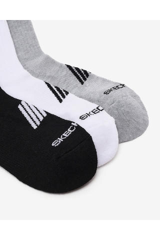 Skechers Wo1/2 Terry Low Crew - 3'lü Paket Kadın Çorap Kadın Gri/multi Çorap S600187-095 Çok Renkli