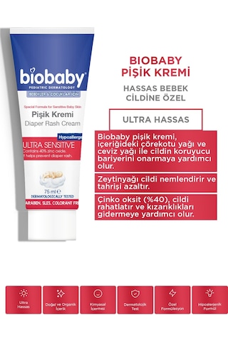 Biobaby Hassas Bebek Cildine Özel Pişik Kremi 75 Ml