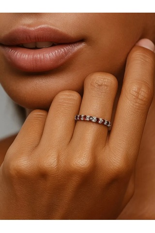 Lapshov 925 Ayar Gümüş Granat Taşlı Yüzük 11221094 Diğer