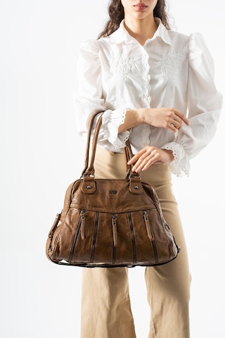 571 Collections Yıkanmış Deri Çok Gözlü Omuz Çantası Taba Model: 571-12l