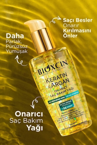 Bioxcin Keratin & Argan Onarıcı Şampuan300 ml + Kertin Argan Saç Bakım Yağı
