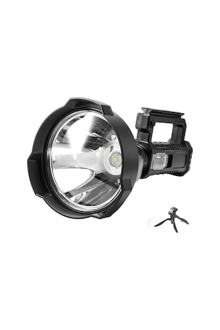 Wezone Dış Mekan Led El Feneri, 20w P50 Işık Kaynağı, Usb Şarjlı, Su Geçirmez, 4 Seviye Parlaklık, Elini Serbest Bırakan Ayaklı Tutucu, Akıllı Pil Göstergesi Çok Renkli