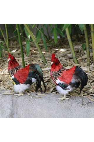Suntek Yapay Gerçekçi Horoz Şekil Ev Açık Bahçe Dekor 24x20