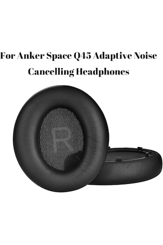 Anker Soundcore Space Q45 İle Uyumlu Kulaklık Pedi Yastık Kulaklık Süngeri Yastığı Ped Suni Deri Earpad Köpük Yalıtım Kapak Siyah